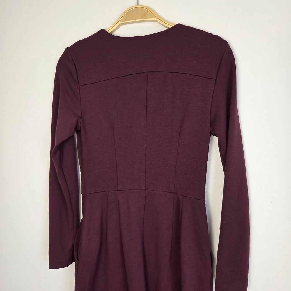 Dynamite Purple Sheath Dress Long Sleeve V-Neck - Picture 11 of 12